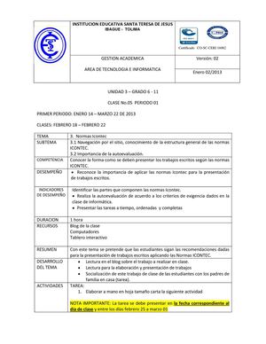 clase 5 normas icontec