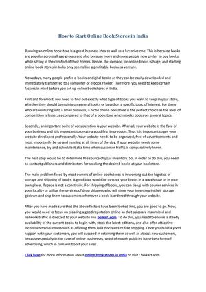 How to Start Online Book Stores in India