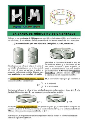 La banda de Möbius no es orientable