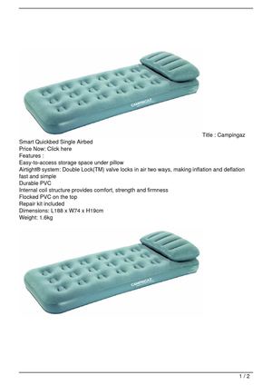 campingaz single airbed