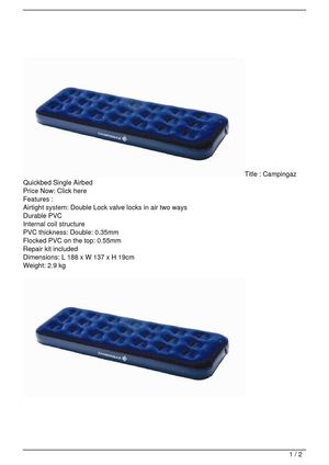 campingaz single airbed