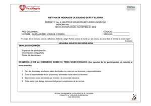 GRUPOS DE REFLEXIÓN - FORMATOS 4