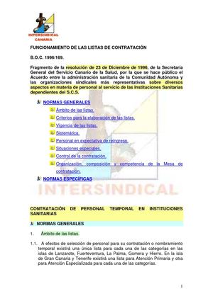 FUNCIONAMIENTO DE LAS LISTAS DE CONTRATACION