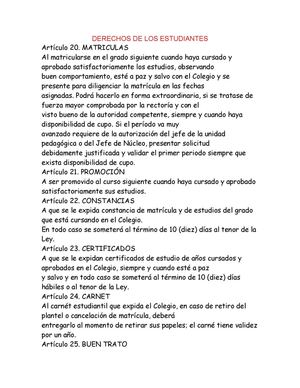 DERECHOS Y DEBERES DE LOS ESTUDIANTES
