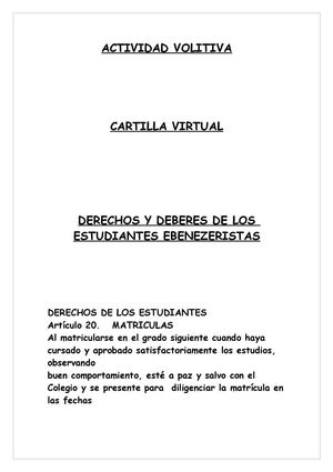 DEBERES Y DERECHOS COLEGIO EBENEZER