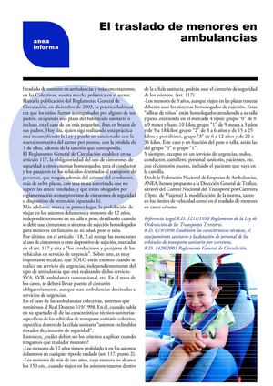 EL TRASLADO DE MENORES EN AMBULANCIAS