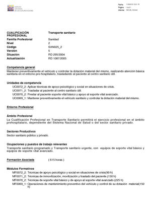 CUALIFICACIONES TRANSPORTE SANITARIO