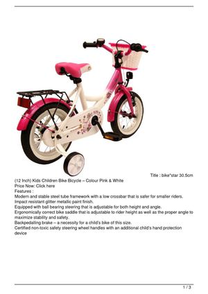 height for 12 inch bike