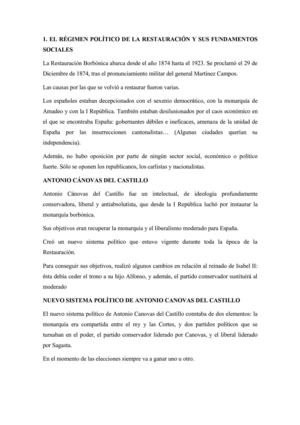 Apuntes: La época de la Restauración, 1874-1923