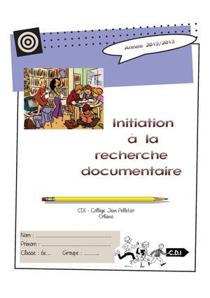 Livret IRD 6e Collège Jean Pelletier 2012-2013