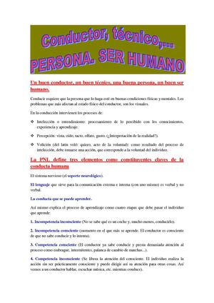 CONDUCTOR TÉCNICO PERSONA Y SER HUMANO