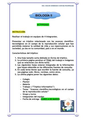 ACTIVIDAD-TRIPTICO BIOLOGIA II