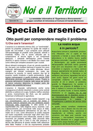 Newsletter "Noi e il Territorio" - Speciale Arsenico