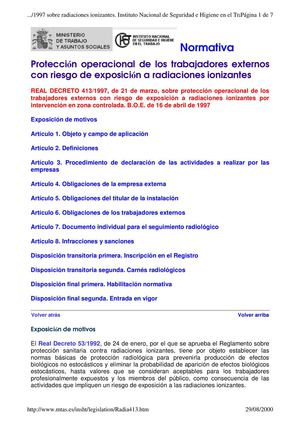 REAL DECRETO 413-1997