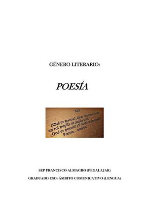 Poesía: Género Literario (Resumen)