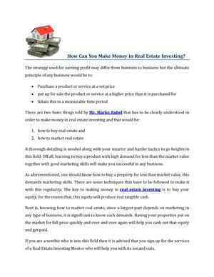 How Can You Make Money in Real Estate Investing?