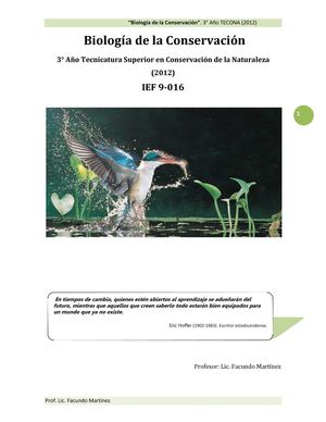 Texto: Biología de la Conservación. IEF 2012