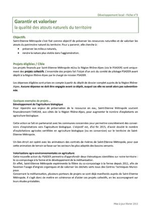 Fiche n°3 : Garantir et valoriser la qualité des atouts naturels du territoire