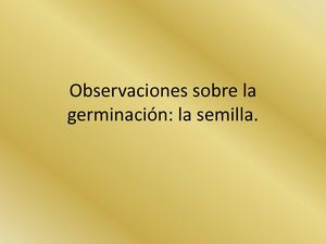 Observaciones sobre la germinación
