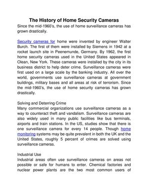 The History of Home Security Cameras			