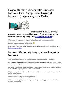 How to make money blogging on a blogging system like empower network