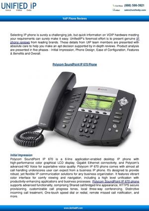 Polycom SoundPoint IP 670 Phone Review