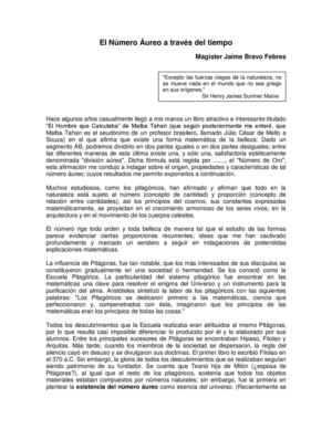 El numero Aureo a traves del tiempo