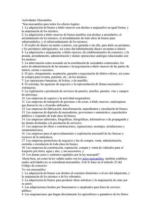 Actividades Mercantiles