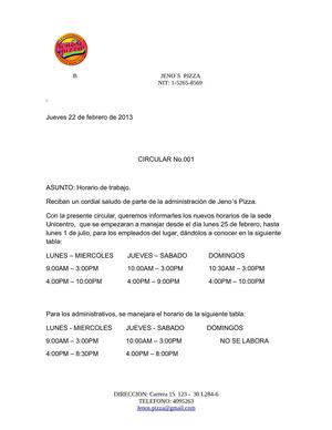 CIRCULAR JENOS' PIZZA 