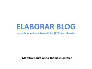ELABORAR BLOG