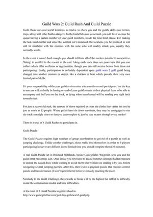 Guild Wars 2: Guild Rush And Guild Puzzle