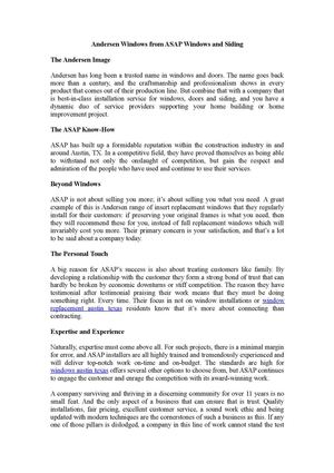 Andersen Windows from ASAP Windows and Siding