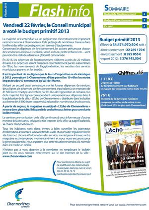 Flash info février 2013