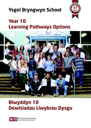 Year 10 Learning Pathways Options 2013