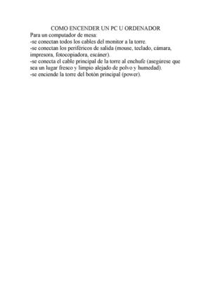 COMO ENCENDER UN PC