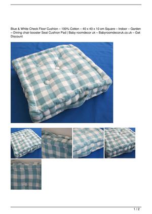 Calameo Blue Amp White Check Floor Cushion Ndash 100 Cotton