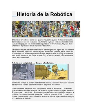 HISTORIA DE LA ROBOTICA
