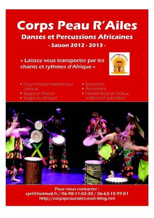 Corps Peau R'Ailes Danses et Percussions Africaines