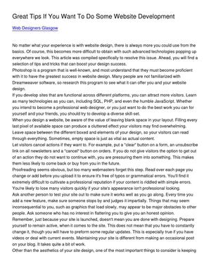 Great Tips If You Want To Do Some Website Development