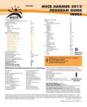 MSCR Summer 2013 Program Guide