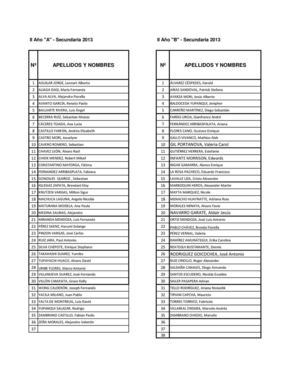 Segundo año de secundaria 2013