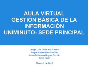 AULA VIRTUAL Y CORREO INSTITUCIONAL UNIMINUTO