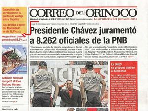 MEGANALISIS PRONOSTICA TRIUNFO DE CHAVEZ EN SECTORES POPULARES DE VENEZUELA