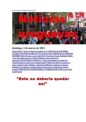 Noticias Uruguayas domingo 3 de marzo del 2013