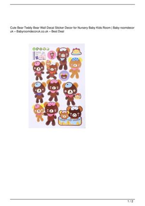 teddy bear wall stickers baby nursery