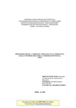 PRINCIPIOS ÉTICOS, Y MORALES SUBYACEN EN LA NORMATIVA LEGAL UNIVERSITARIA PARA LA MEJOR CONCIVENCIA