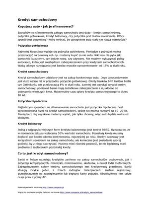Kredyt samochodowy