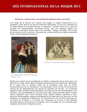 Día de la Mujer 2013: Nodrizas y amas de cría. Una profesión femenina en el siglo XIX