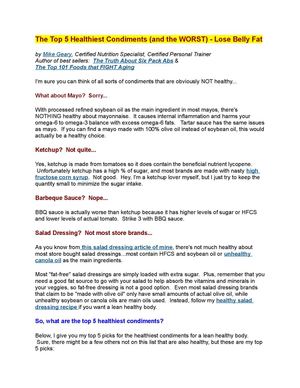 The Top 5 Healthiest Condiments (and the WORST) - Lose Belly Fat