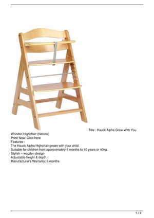 hauck wooden high chair aldi